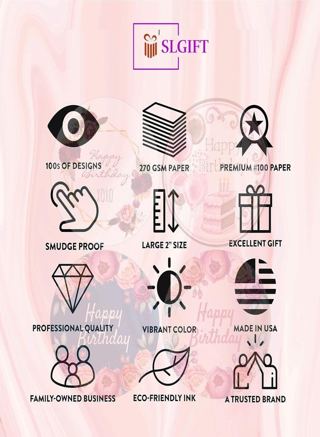 SLGIFT ملصقات فينيل بتصميم عيد ميلاد سعيد من SLGIFT، ملصقات فينيل ذاتية اللصق، 40 قطعة، ملصقات دائرية 2 × 2 بوصة، 4 تصاميم فريدة، R186 - Image 5